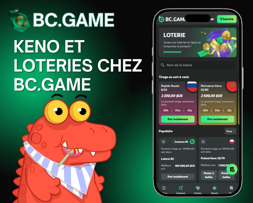 Keno et Lotteries BC Game